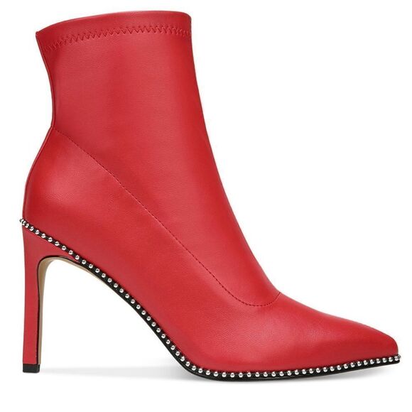 NWT BAR III Melanay 8.5/9/9.5/10 Red Leather High Heel Ankle Boots Booties w/Box - Picture 7 of 12